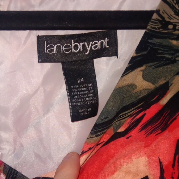 Lane Bryant Red and Black Floral Dress - Picture 2 of 3